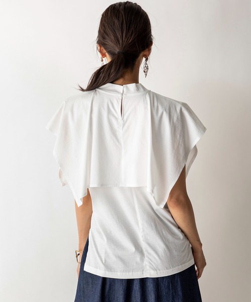 MILLION CARATS（ミリオンカラッツ）の「【STYLE4】シルケット ケープTシャツ（Tシャツ/カットソー・レディース・ベージュ/オフホワイト/ブラック・FREE）」の5枚目の写真