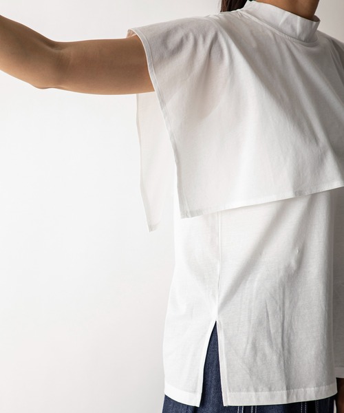 MILLION CARATS（ミリオンカラッツ）の「【STYLE4】シルケット ケープTシャツ（Tシャツ/カットソー・レディース・ベージュ/オフホワイト/ブラック・FREE）」の12枚目の写真