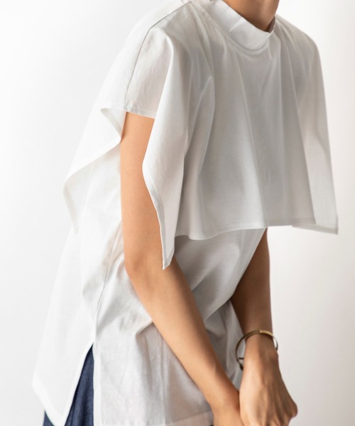 MILLION CARATS（ミリオンカラッツ）の「【STYLE4】シルケット ケープTシャツ（Tシャツ/カットソー・レディース・ベージュ/オフホワイト/ブラック・FREE）」の19枚目の写真