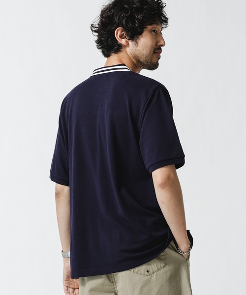 NANO universe（ナノユニバース）の「ラインリブカノコポロシャツ（ポロシャツ・メンズ・ネイビー/ブラック/ホワイト・XL/L/M/S）」の5枚目の写真