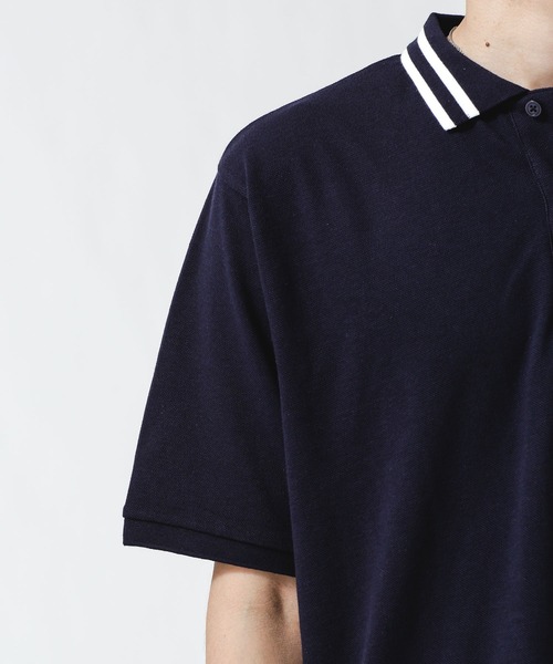 NANO universe（ナノユニバース）の「ラインリブカノコポロシャツ（ポロシャツ・メンズ・ネイビー/ブラック/ホワイト・XL/L/M/S）」の6枚目の写真