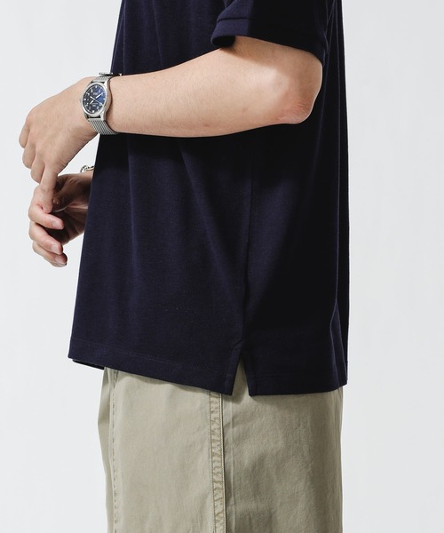 NANO universe（ナノユニバース）の「ラインリブカノコポロシャツ（ポロシャツ・メンズ・ネイビー/ブラック/ホワイト・XL/L/M/S）」の7枚目の写真