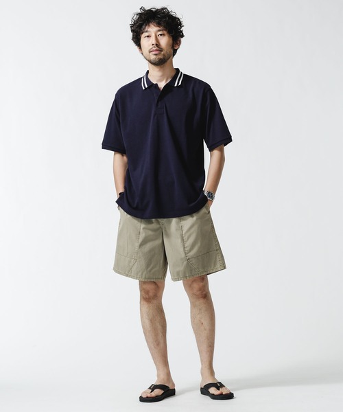 NANO universe（ナノユニバース）の「ラインリブカノコポロシャツ（ポロシャツ・メンズ・ネイビー/ブラック/ホワイト・XL/L/M/S）」の10枚目の写真