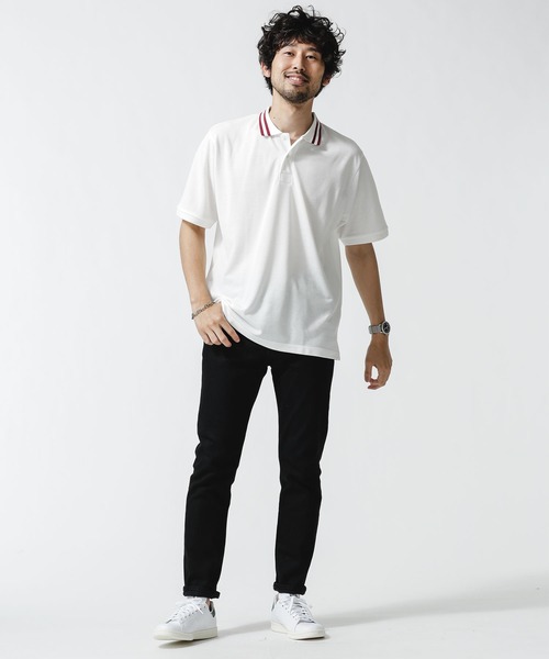 NANO universe（ナノユニバース）の「ラインリブカノコポロシャツ（ポロシャツ・メンズ・ネイビー/ブラック/ホワイト・XL/L/M/S）」の11枚目の写真