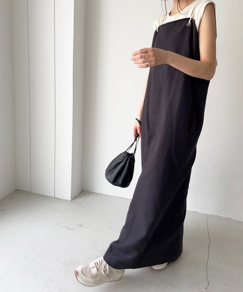 CANAL JEAN（キャナルジーン）の「RED CHOP WORKS(レッドチョップワークス) ロープキャミソールワンピース（ワンピース・レディース・ブラック/ベージュ/ブラウン・38）」の10枚目の写真