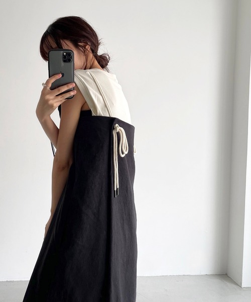 CANAL JEAN（キャナルジーン）の「RED CHOP WORKS(レッドチョップワークス) ロープキャミソールワンピース（ワンピース・レディース・ブラック/ベージュ/ブラウン・38）」の13枚目の写真