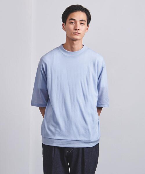 UNITED ARROWS（ユナイテッドアローズ）の「＜UNITED ARROWS＞ ウール ニット Tシャツ（ニット/セーター・メンズ・ライトブルー/ブラック/オフホワイト/ライム・SMALL/MEDIUM/LARGE/X-LARGE）」の4枚目の写真