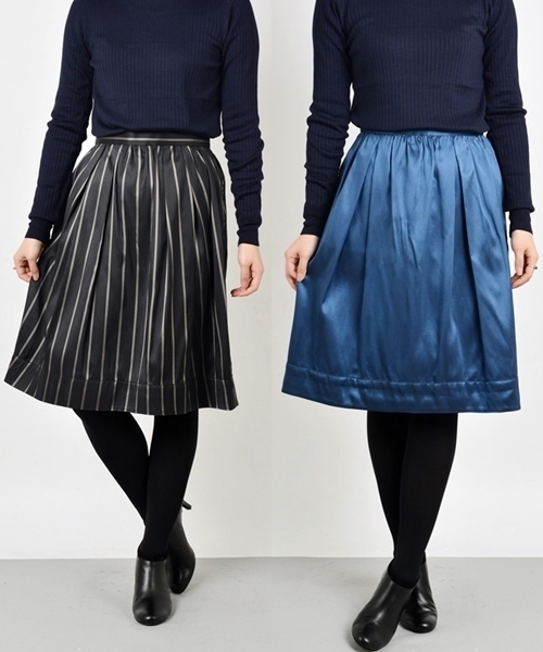 SHIPS for women（シップスフォーウィメン）の「★★ダブルフェイス タフタスカート（スカート・レディース・ブラック/ベージュ/ネイビー・38/36）」の2枚目の写真