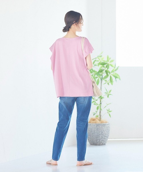 LIPSTAR(リップスター)の「シルケットライクチュニックTシャツ(Tシャツ/カットソー・レディース・ブラック/オフホワイト/ピンク/ブルー・M)」の19枚目の写真