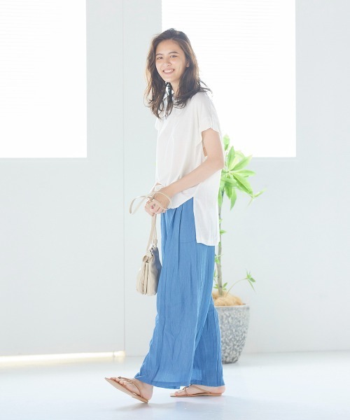LIPSTAR(リップスター)の「シルケットライクチュニックTシャツ(Tシャツ/カットソー・レディース・ブラック/オフホワイト/ピンク/ブルー・M)」の14枚目の写真
