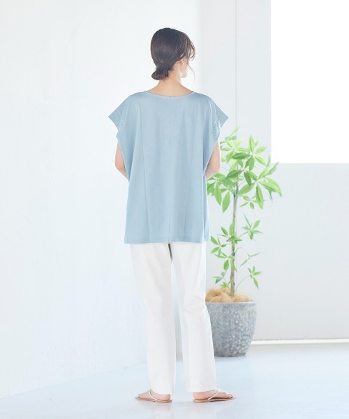 LIPSTAR(リップスター)の「シルケットライクチュニックTシャツ(Tシャツ/カットソー・レディース・ブラック/オフホワイト/ピンク/ブルー・M)」の15枚目の写真