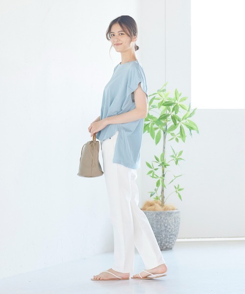 LIPSTAR(リップスター)の「シルケットライクチュニックTシャツ(Tシャツ/カットソー・レディース・ブラック/オフホワイト/ピンク/ブルー・M)」の18枚目の写真