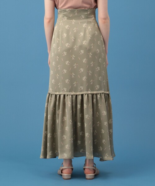 ME COUTURE(ミークチュール)の「ブライトフローラスカート(スカート・レディース・ベージュ/オリーブ・0/1)」の5枚目の写真