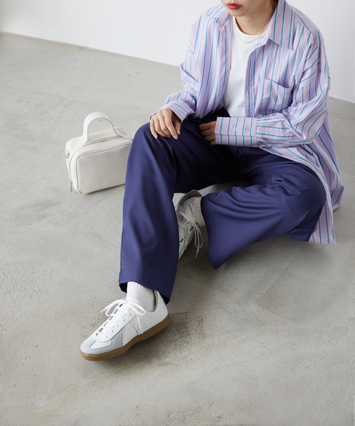 forksy.（フォルクシー）の「【forksy.】TR２タックハイウエストデザインパンツ（スラックス・レディース・ブラック/モスグリーン/ピンク/ブラウン/ブルー・FREE）」の4枚目の写真