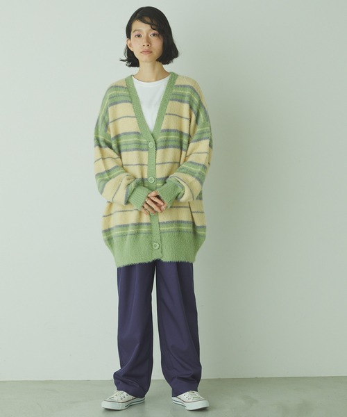 forksy.（フォルクシー）の「【forksy.】TR２タックハイウエストデザインパンツ（スラックス・レディース・ブラック/モスグリーン/ピンク/ブラウン/ブルー・FREE）」の12枚目の写真