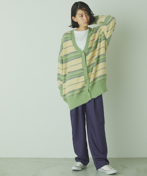 forksy.（フォルクシー）の「【forksy.】TR２タックハイウエストデザインパンツ（スラックス・レディース・ブラック/モスグリーン/ピンク/ブラウン/ブルー・FREE）」の15枚目の写真