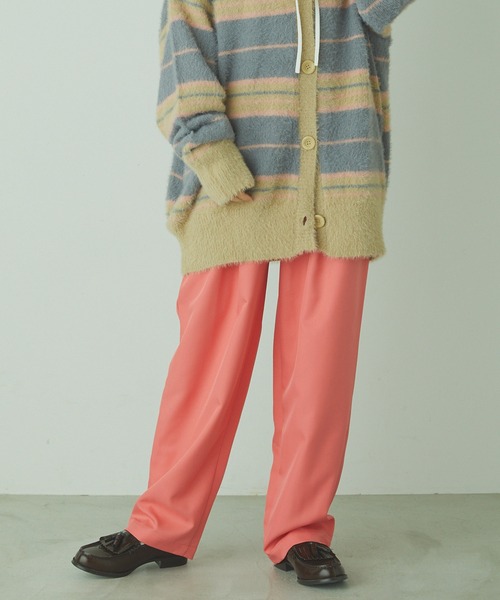 forksy.（フォルクシー）の「【forksy.】TR２タックハイウエストデザインパンツ（スラックス・レディース・ブラック/モスグリーン/ピンク/ブラウン/ブルー・FREE）」の20枚目の写真