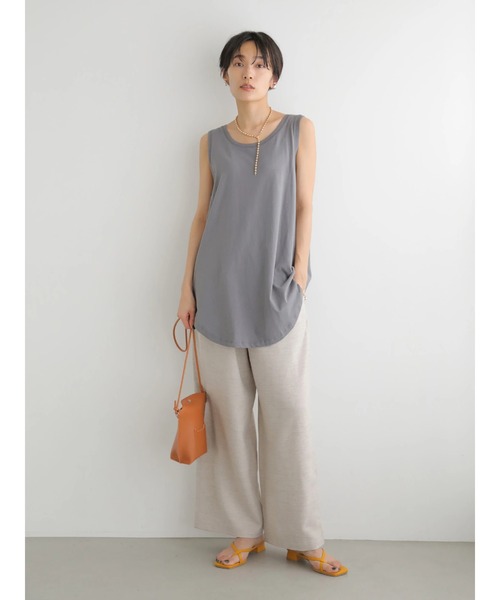 AMERICAN HOLIC(アメリカンホリック)の「ラウンドゆるノースリーブカットプルオーバー(タンクトップ・レディース・チャコールグレー/ライトグレー・M/L)」の6枚目の写真