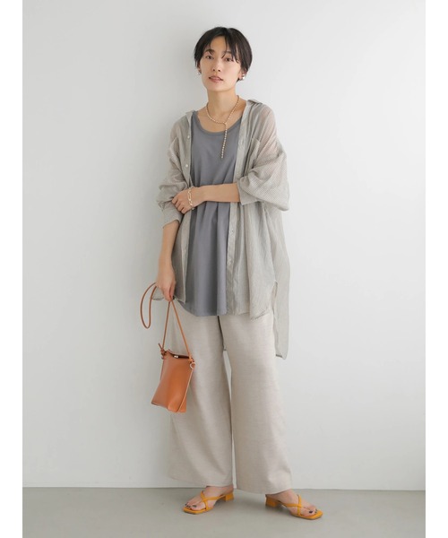 AMERICAN HOLIC(アメリカンホリック)の「ラウンドゆるノースリーブカットプルオーバー(タンクトップ・レディース・チャコールグレー/ライトグレー・M/L)」の8枚目の写真