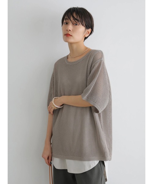 AMERICAN HOLIC(アメリカンホリック)の「ラウンドゆるノースリーブカットプルオーバー(タンクトップ・レディース・チャコールグレー/ライトグレー・M/L)」の14枚目の写真