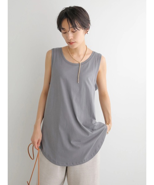 AMERICAN HOLIC(アメリカンホリック)の「ラウンドゆるノースリーブカットプルオーバー(タンクトップ・レディース・チャコールグレー/ライトグレー・M/L)」の16枚目の写真