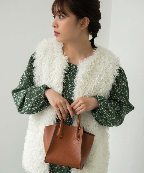 Edit Sheen（エディットシーン）の「スカーフ付きスクエアハンドバッグミニ（ハンドバッグ・レディース・キャメル/グレー/アイボリー/ブラック・FREE）」の4枚目の写真