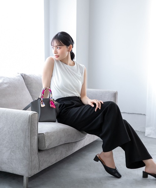 Edit Sheen（エディットシーン）の「スカーフ付きスクエアハンドバッグミニ（ハンドバッグ・レディース・キャメル/グレー/アイボリー/ブラック・FREE）」の20枚目の写真