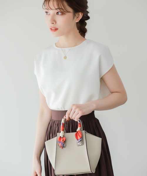 Edit Sheen（エディットシーン）の「スカーフ付きスクエアハンドバッグミニ（ハンドバッグ・レディース・キャメル/グレー/アイボリー/ブラック・FREE）」の14枚目の写真