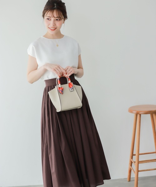 Edit Sheen（エディットシーン）の「スカーフ付きスクエアハンドバッグミニ（ハンドバッグ・レディース・キャメル/グレー/アイボリー/ブラック・FREE）」の15枚目の写真