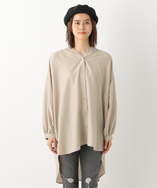LEPSIM（レプシィム）の「【羽織りとしても活躍！】チュニックブラウス　954514（シャツ/ブラウス・レディース・グレー/キャメル/グレイッシュベージュ・FREE）」の4枚目の写真