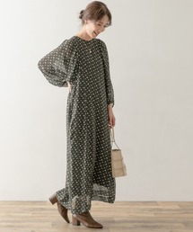 F by ROSSO | F by ROSSO　フラワープリントボリュームスリーブワンピース(ワンピース)