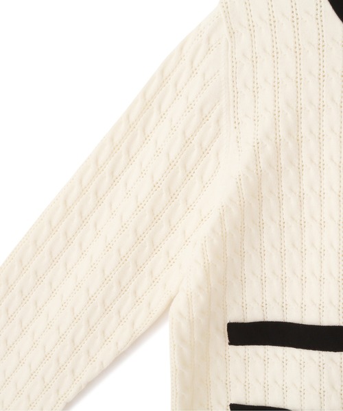 PROPORTION BODY DRESSING（プロポーションボディドレッシング）の「バイカラーカーデ / 1211274906（カーディガン/ボレロ・レディース・オフホワイト/グレー/ダークパープル・FREE）」の11枚目の写真