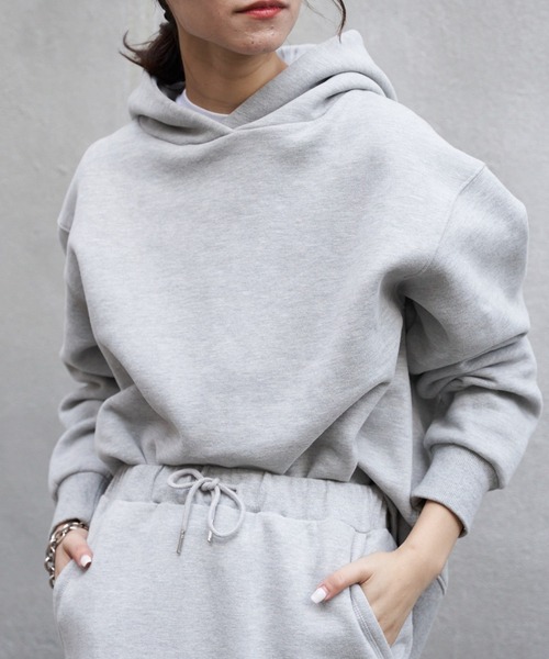 CIAOPANIC TYPY（チャオパニックティピー）の「【OSORO】スウェードライク裏毛パーカー（パーカー・レディース・チャコールグレー/ライトグレー/レッド/オレンジ/グリーン/ホワイト系その他・ONE SIZE）」の3枚目の写真