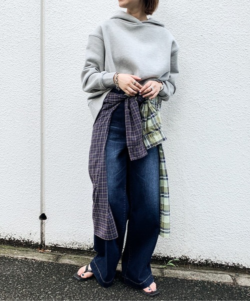 CIAOPANIC TYPY（チャオパニックティピー）の「【OSORO】スウェードライク裏毛パーカー（パーカー・レディース・チャコールグレー/ライトグレー/レッド/オレンジ/グリーン/ホワイト系その他・ONE SIZE）」の16枚目の写真