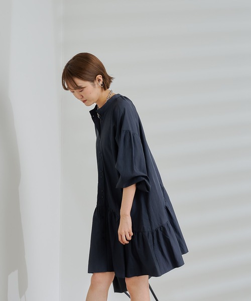 DouDou(ドゥドゥ)の「2WAY切替ギャザーチュニック(シャツ/ブラウス・レディース・チャコールグレー/オフホワイト/グリーン・FREE)」の18枚目の写真