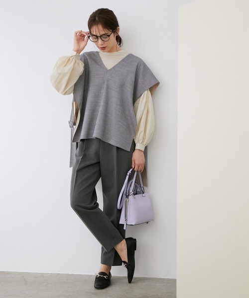 ROPE'（ロペ）の「【シリーズ】ウーステットライクリバーベスト（ベスト・レディース・ライトグレー/ベージュ・38）」の11枚目の写真