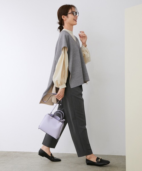 ROPE'（ロペ）の「【シリーズ】ウーステットライクリバーベスト（ベスト・レディース・ライトグレー/ベージュ・38）」の9枚目の写真