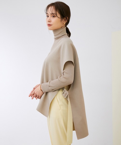 ROPE'（ロペ）の「【シリーズ】ウーステットライクリバーベスト（ベスト・レディース・ライトグレー/ベージュ・38）」の7枚目の写真