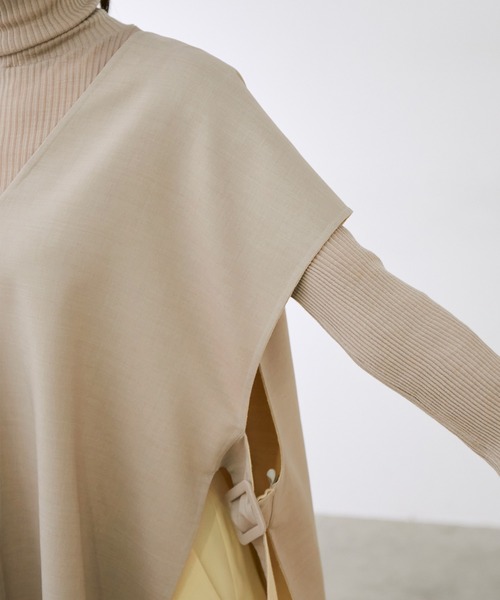 ROPE'（ロペ）の「【シリーズ】ウーステットライクリバーベスト（ベスト・レディース・ライトグレー/ベージュ・38）」の4枚目の写真