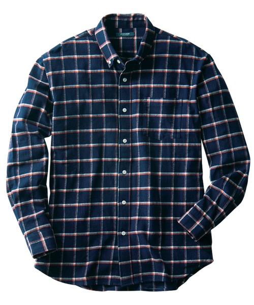 SPENDY'S Store（スペンディーズストア）の「綿１００％チェック柄ネルシャツ（シャツ/ブラウス・メンズ・ブラウン/レッド系その他/イエロー/グレー/レッド系その他2/ネイビー・L/LL/M）」の4枚目の写真