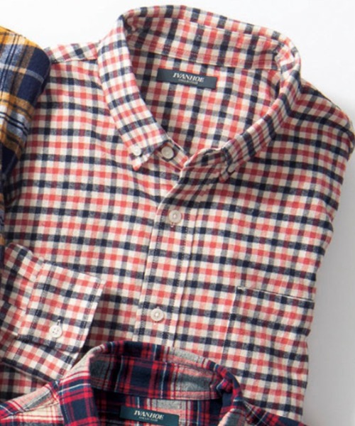 SPENDY'S Store（スペンディーズストア）の「綿１００％チェック柄ネルシャツ（シャツ/ブラウス・メンズ・ブラウン/レッド系その他/イエロー/グレー/レッド系その他2/ネイビー・L/LL/M）」の6枚目の写真