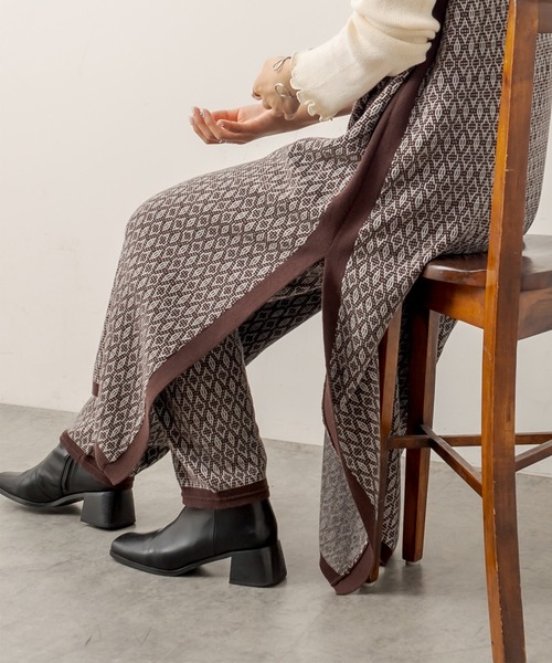 PUAL CE CIN（ピュアルセシン）の「ジャガードワンピース（ワンピース・レディース・スミクロ/ブラウン/ネイビー・FREE）」の18枚目の写真