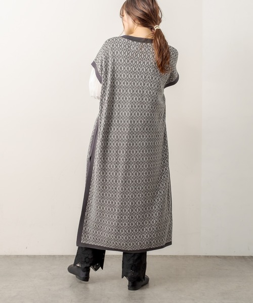 PUAL CE CIN（ピュアルセシン）の「ジャガードワンピース（ワンピース・レディース・スミクロ/ブラウン/ネイビー・FREE）」の17枚目の写真