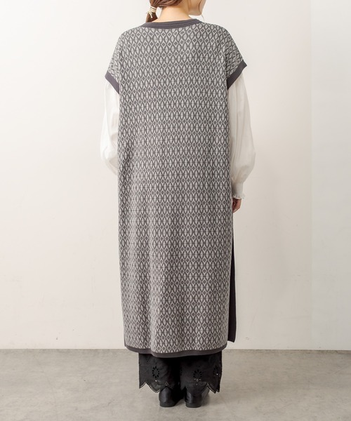 PUAL CE CIN（ピュアルセシン）の「ジャガードワンピース（ワンピース・レディース・スミクロ/ブラウン/ネイビー・FREE）」の20枚目の写真