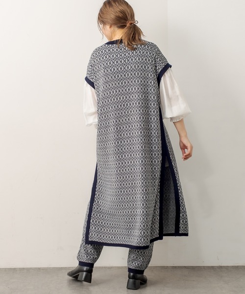 PUAL CE CIN（ピュアルセシン）の「ジャガードワンピース（ワンピース・レディース・スミクロ/ブラウン/ネイビー・FREE）」の19枚目の写真
