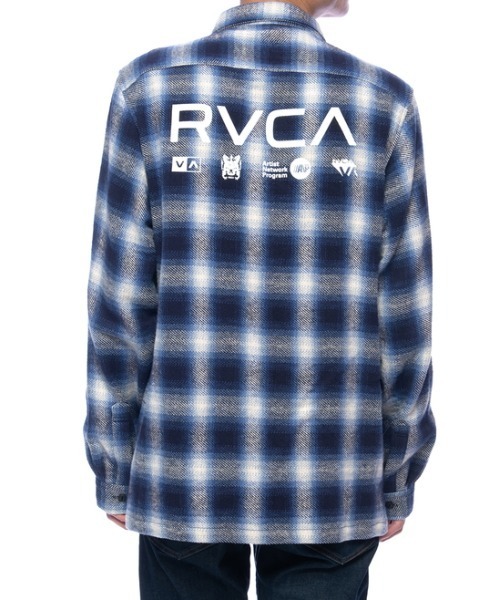 RVCA(ルーカ)の「RVCA メンズ RVCA BROTHERS FLANNE ロングスリーブシャツ【2021年秋冬モデル】/ルーカ袖プリントバックプリント長袖チェックシャツ(シャツ/ブラウス・メンズ・ブラウン/ブラック/ブルー・SMALL/MEDIUM/LARGE)」の3枚目の写真