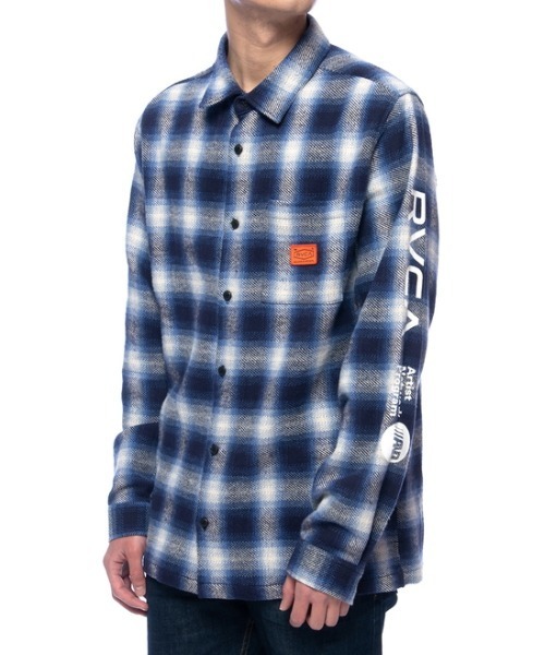 RVCA(ルーカ)の「RVCA メンズ RVCA BROTHERS FLANNE ロングスリーブシャツ【2021年秋冬モデル】/ルーカ袖プリントバックプリント長袖チェックシャツ(シャツ/ブラウス・メンズ・ブラウン/ブラック/ブルー・SMALL/MEDIUM/LARGE)」の17枚目の写真