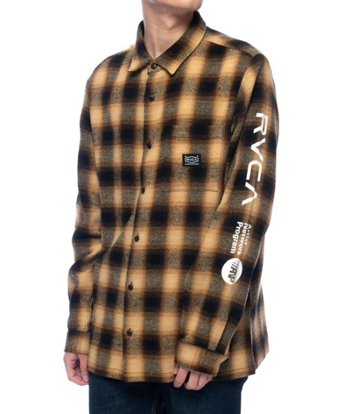 RVCA(ルーカ)の「RVCA メンズ RVCA BROTHERS FLANNE ロングスリーブシャツ【2021年秋冬モデル】/ルーカ袖プリントバックプリント長袖チェックシャツ(シャツ/ブラウス・メンズ・ブラウン/ブラック/ブルー・SMALL/MEDIUM/LARGE)」の14枚目の写真