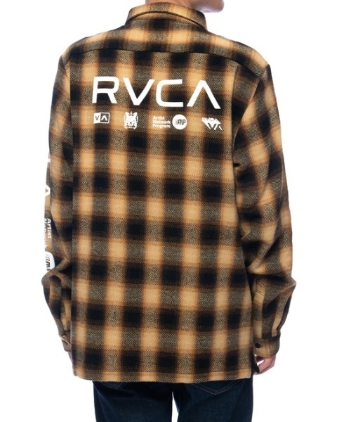 RVCA(ルーカ)の「RVCA メンズ RVCA BROTHERS FLANNE ロングスリーブシャツ【2021年秋冬モデル】/ルーカ袖プリントバックプリント長袖チェックシャツ(シャツ/ブラウス・メンズ・ブラウン/ブラック/ブルー・SMALL/MEDIUM/LARGE)」の16枚目の写真