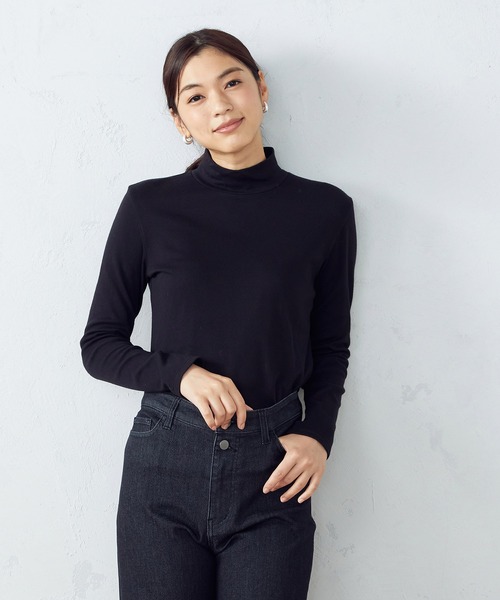 COMME CA ISM（コムサイズム）の「ハイネック　あったかＴシャツ（Tシャツ/カットソー・レディース・ホワイト/ライトグレー/ブラック/ブルー・MEDIUM/LARGE）」の9枚目の写真